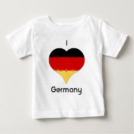 アイラブドイツグランジハート国旗デザイン ベビーTシャツ