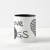 アイラブドッグスロットワイラーハート マグカップ (中央)