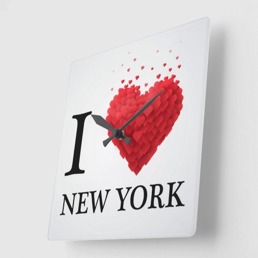 アイラブニューヨークハート スクエア壁時計 (傾斜)