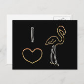 アイラブネオンフラミンゴスはがき ポストカード (正面/裏面)