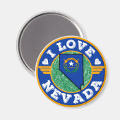 アイラブネバダ州の地図と国旗 マグネット (正面/裏面)