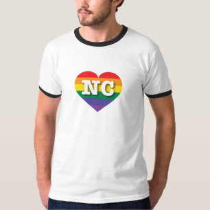 アイラブノースカロライナのレインボーハート Tシャツ