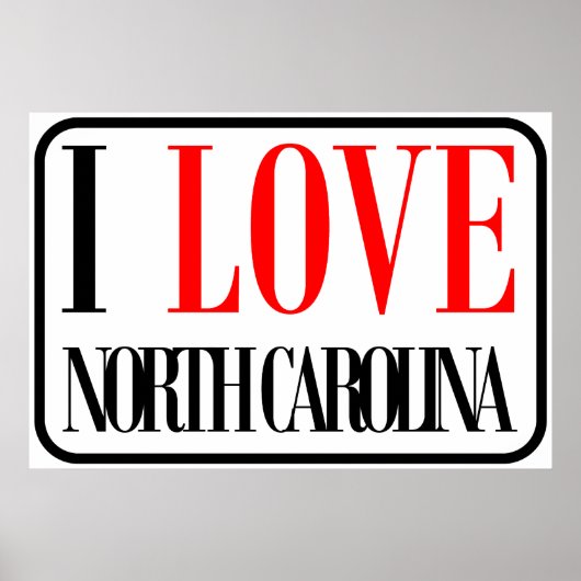 アイラブノースカロライナデザイン ポスター (正面)
