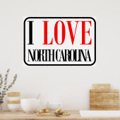 アイラブノースカロライナデザイン ポスター (キッチン)