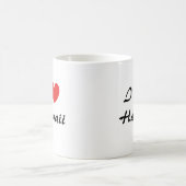 アイラブハワイハートタイポグラフィコーヒーマグ コーヒーマグカップ (中央)