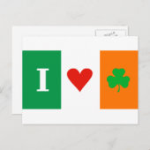 アイラブハートシャムロックアイルランド ポストカード (正面/裏面)