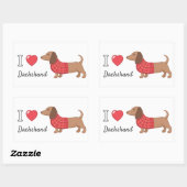 アイラブハートダックスシャンドウィナードグレッドセーター 長方形シール (シート)