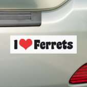 アイラブハートフェレット – Ferret Lover バンパーステッカー (車上)