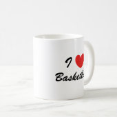 アイラブバスケットボールスポーツタイポグラフィコーヒーマグ コーヒーマグカップ (正面右)