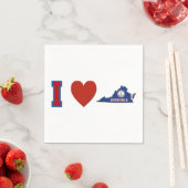 アイラブバージニアハート州旗紙パーティー スタンダードカクテルナプキン (インサイチュ)