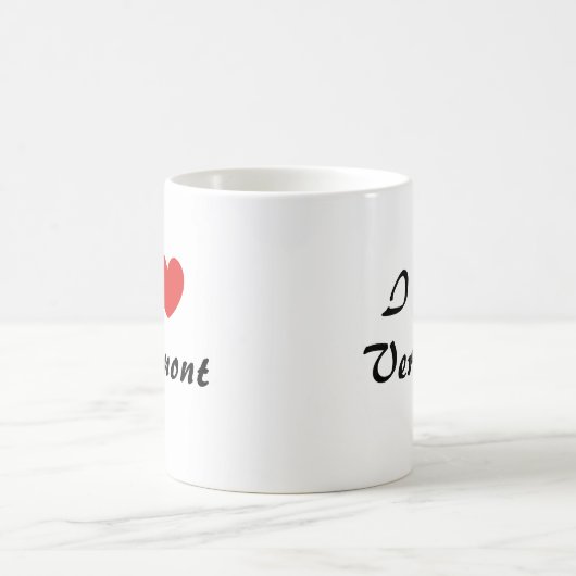 アイラブバーモントハートタイポグラフィコーヒーマグ コーヒーマグカップ (中央)