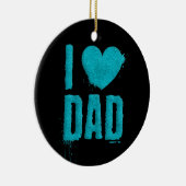 アイラブパパティール（緑がかった色）グリッタータイポグラフィ |オーナメント セラミックオーナメント (右)