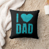 アイラブパパティール(緑がかった色)グリッタータイポグラフィ |装飾用クッション クッション (ブランケット)