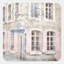 アイラブパリヴィンテージフランスの建築 スクエアシール