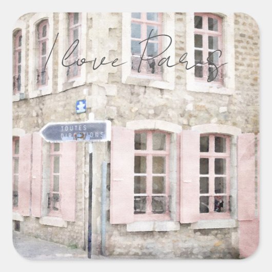 アイラブパリヴィンテージフランスの建築 スクエアシール (正面)