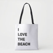 アイラブビーチサマー引用文タイポグラフィトートバッグ トートバッグ (正面)
