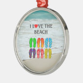 アイラブビーチメタルオーナメント メタルオーナメント (左)