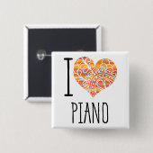 アイラブピアノオレンジマンダラハート 缶バッジ (正面&裏面)