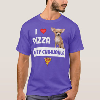 アイラブピザとマイチワワ犬のオーナーペペローニ Tシャツ