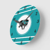 アイラブピックルボールトレンディーラケットスポーツシーカラー ラウンド壁時計 (傾斜)