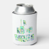 アイラブピースビューティフルアートプリント 文字デザイン 缶クーラー (缶正面)