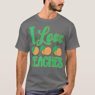 アイラブピーチフルーツベジタリアンビーガン Tシャツ