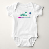 アイラブフロリダグリーンカラフルベビーボディスーツ ベビーボディスーツ (正面)