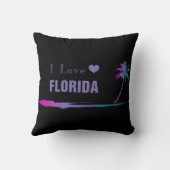 アイラブフロリダパープルカラフル装飾用クッション クッション (裏面)