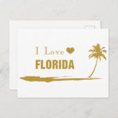 アイラブフロリダ金ゴールド ポストカード (正面/裏面)