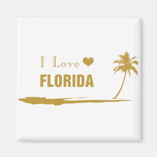 アイラブフロリダ金ゴールド マグネット (正面)