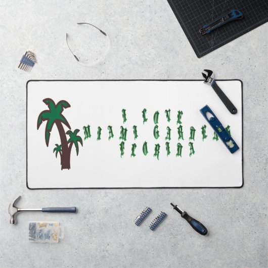 アイラブマイアミガーデンズフロリダ デスクマット (ワークステーション)