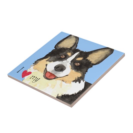 アイラブマイカーディガンウェルシュコーギー タイル (側面)