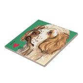 アイラブマイクランバースパニエル犬 タイル (側面)