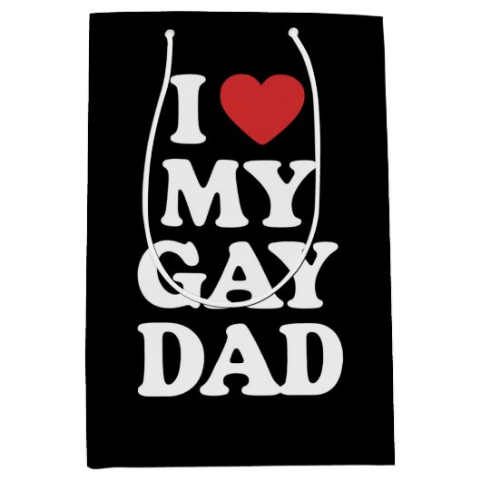 アイラブマイゲイパパiハートマイゲイパパ ミディアムペーパーバッグ (正面)