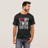 アイラブマイツインシスター赤いハート動揺してレトロ Tシャツ (正面フル)