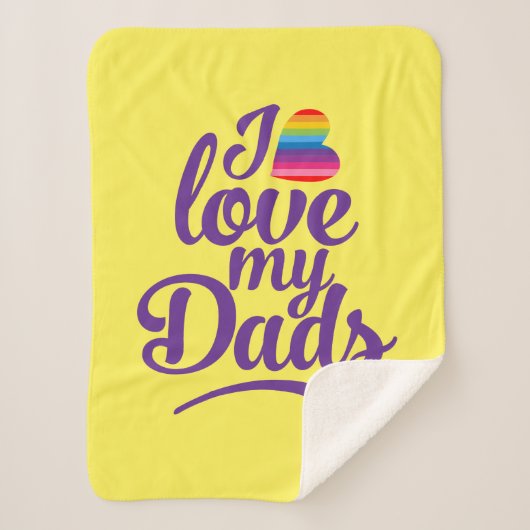 アイラブマイパパ- LGBTQ父の日のプライド シェルパブランケット (正面)