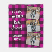 アイラブマイフ熱狂するレン最高のドピンクプレイド3枚 フリースブランケット (正面)