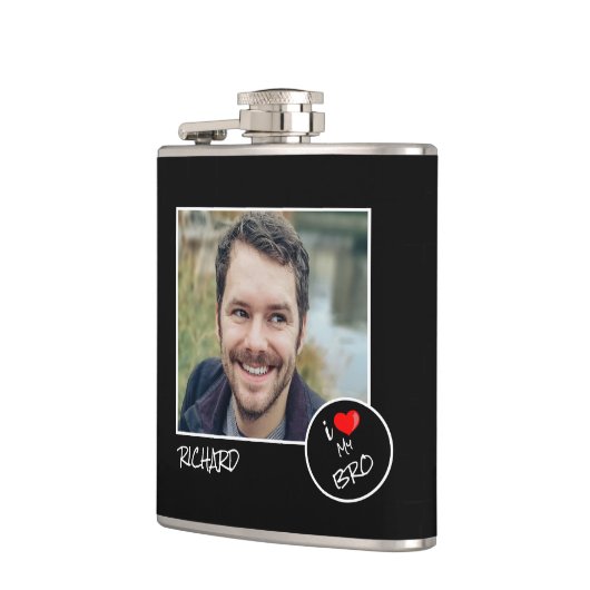 アイラブマイブロ、カスタム写真-パーソナライズされた フラスク (左)
