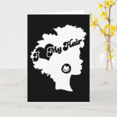 アイラブマイヘアブラックウーマン美しい カード (黄色い花)