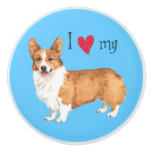 アイラブマイペンブロークウェルシュコーギー セラミックノブ (正面)