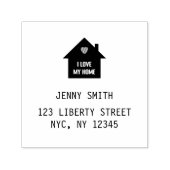 アイラブマイホームハウス赤いハートアドレス名 セルフインキングスタンプ (デザイン)