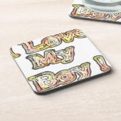 アイラブマイボーイデザインクールヴィンテージ収集文字 コースター (左側)