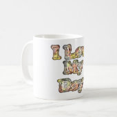 アイラブマイボーイデザインクールヴィンテージ収集文字 コーヒーマグカップ (正面左)