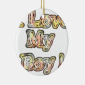 アイラブマイボーイデザインクールヴィンテージ収集文字 セラミックオーナメント (右)