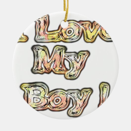 アイラブマイボーイデザインクールヴィンテージ収集文字 セラミックオーナメント (正面)