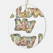 アイラブマイボーイデザインクールヴィンテージ収集文字 セラミックオーナメント (左)