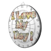 アイラブマイボーイデザインクールヴィンテージ収集文字 ダーツボード (正面右)