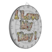 アイラブマイボーイデザインクールヴィンテージ収集文字 ダーツボード (正面左)