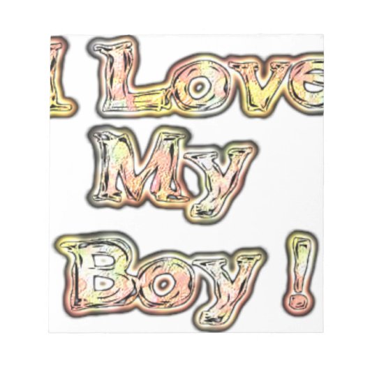 アイラブマイボーイデザインクールヴィンテージ収集文字 ノートパッド (正面)