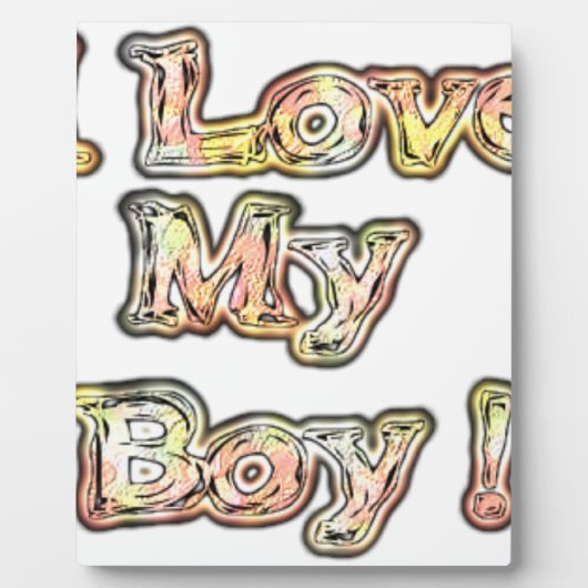 アイラブマイボーイデザインクールヴィンテージ収集文字 フォトプラーク (正面)